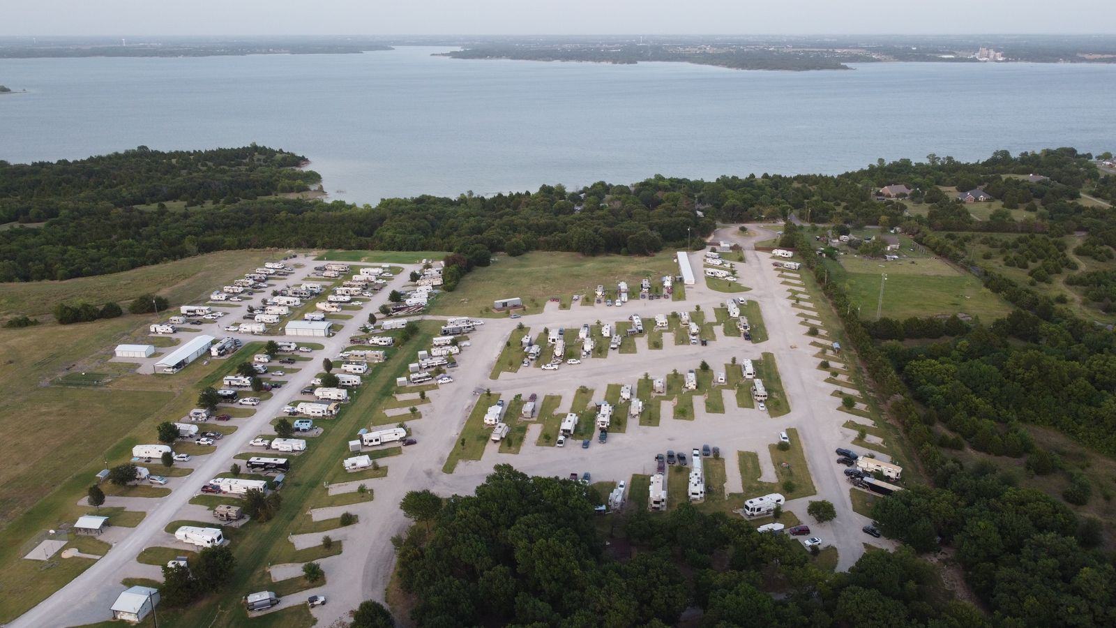 Aerial view of Sundowner with Lake Lavon beyond